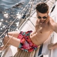 thumbnail image 2 of luoweisi Men's Beach Shorts Quick Dry Swim Trunks with Mesh Lining Coral L, 2 of 5