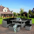 thumbnail image 1 of Costway 7 PCS Patio Rattan Dining Set Sectional Sofa Couch Ottoman Garden Black, 1 of 10