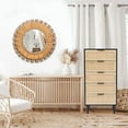 thumbnail image 3 of LuxenHome Black and Brown Wood 5-Drawer Chest, 3 of 13