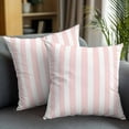 thumbnail image 2 of Throw Pillow Covers 20x20 Inch Set of 2 Pink Stripes Decorative Pillow Covers Pink White Vertical Striped Cushion Cover Pillowcase for Sofa Couch Bed Home Decor, 2 of 9