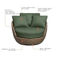 thumbnail image 3 of Beautiful Wicker Outdoor Swivel Chair with Boucle Cushions & Cover by Drew Barrymore, Brown/Thyme, 3 of 10