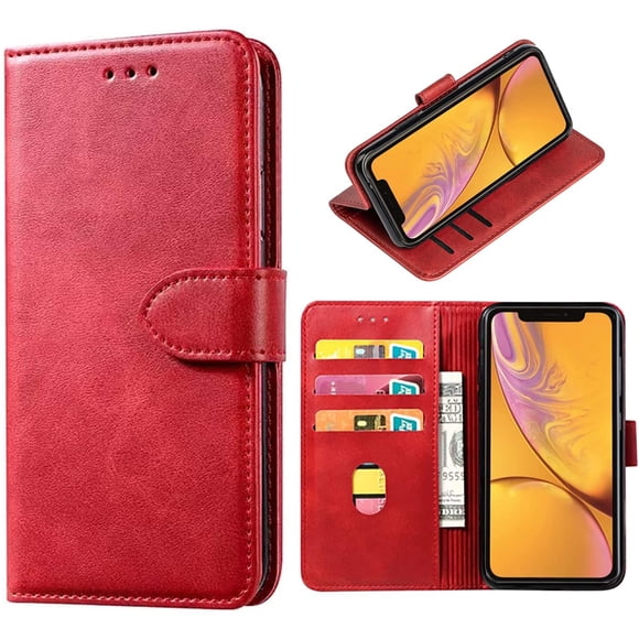 DMDMBATH Étui pour iPhone XR Portefeuille Antichoc Rabat Rabat Pliable avec Fermoir Magnétique Étui de Protection avec Carte de Crédit