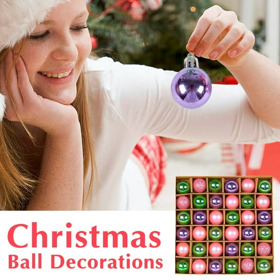 30mm Christmas Ball Set, 36 Pcs Shatterproof Decorative Hanging Ornaments for Christmas Tree, Red, Green & Gold Baubles, Holiday Tree Decorations