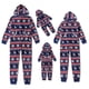 thumbnail image 1 of Mono de franela con capucha para madre, padre y niños, pijama a juego con estampado azul oscuro Vintage de Navidad para invierno, 1 of 4