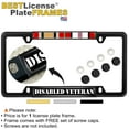 thumbnail image 2 of Iraq Afghanistan Disabled Veteran - Domed Custom-Made Personalized Narrow (Thin) Top 4 Hole Metal Car License Plate Frame with Free caps - Black Frame (Qty: 1), 2 of 8