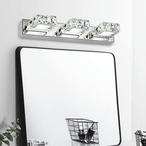Miumaeov Crystal Vanity Light, LED Modern Toilet Wall Lamp Crystal Glass Bathroom Vanity Lights Fixtures Over Mirror for Indoor Washroom