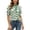 Green, variant on Women's Striped Patterned Top Ladies Casual Neck Short Sleeve T Shirt Summer Buttoned Ruffle Loose Fit Multicolor Soft Comfy Wear Tee