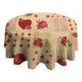 thumbnail image 4 of Pioneer Flower Floral Print Pattern Round Tablecloth 60"x60",Wrinkle Wipeable Table Cloth for Kitchen Dining Room Picnic Patio Party, 4 of 6