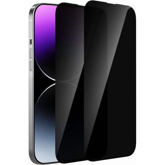 [2 Pack Privacy Screen Protector for iPhone 15[Anti-Spy] Tempered Glass Film,Touch Sensitive/Anti Scratch/Fingerprint/Easy Install Bubble Free