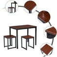 thumbnail image 4 of Veryke 3 Piece Dining Table Set, Kitchen Dining Furniture for Restaurant, Dining Room Sets Breakfast Table with 2 Chairs, Walnut, 4 of 7
