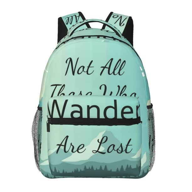 Disketp Not All Those Who Wander Are Lost1 Mochila Estampada para Hombre y Mujer – Mochila Ligera Clásica con Múltiples Bolsillos para Universidad, Trabajo y Viajes-One Size