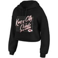 thumbnail image 2 of Women's WEAR by Erin Andrews Black Kansas City Chiefs Domestic Cropped Pullover Hoodie, 2 of 3