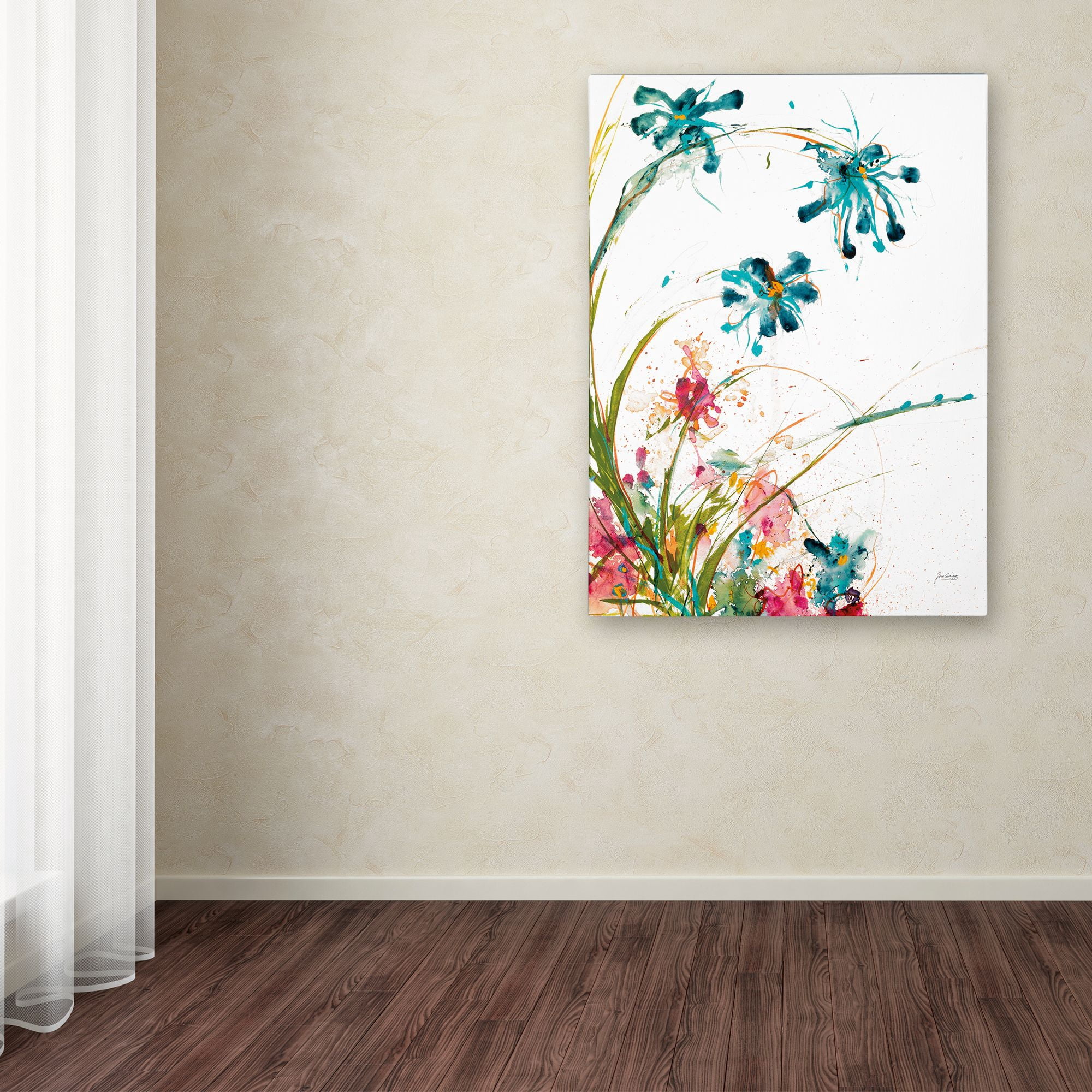 Trademark Fine Art 'Blooming Blue Crop on White' Canvas Art by Jan Griggs