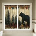 thumbnail image 6 of huayou 2 Pack Printed Kitchen Tier Curtains, 27.56x47.24 Inch Bear Pine Tree Forest Pattern Short Window Curtains, for Indoor Kitchen Cabin Lodge Home Window Decor, 6 of 7