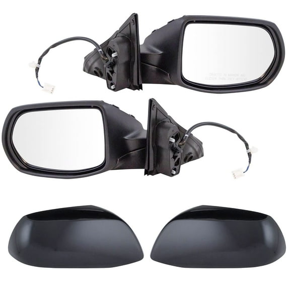 TRQ Mirror Power Smooth Black Pair Set of 2 for Honda HRV New MRA04565