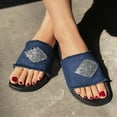 thumbnail image 2 of Anuirheih Slip on Sandals Women,Women's Summer Flashing Shoes Fashion Flat Slippers(Blue), 2 of 6