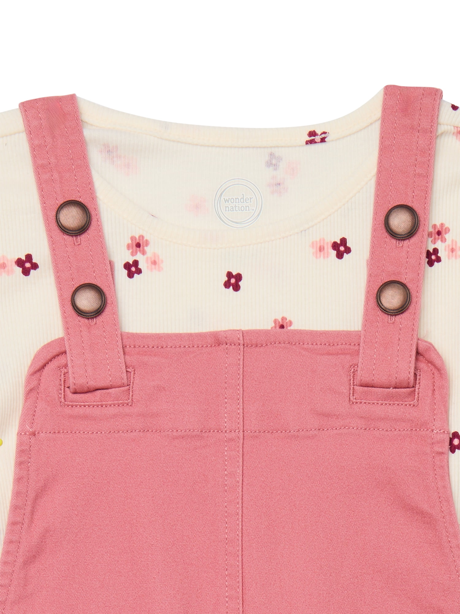 Wonder Nation Little Girls 2-Piece Skirtall Outfit Set, Sizes 4-10