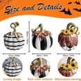 thumbnail image 2 of OCLUN Mini Pumpkin, Resin Halloween Home Decor, Black-and-White Courtly Stripe,A, 2 of 6