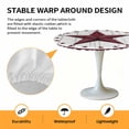 thumbnail image 6 of Red Country Star Elastic Fitted Round Table Cover Rustic Wood Grain Waterproof Outdoor Tablecloth for Holiday Party, Picnic, Patio & Dining Fits Tables Up to 45"-54", 6 of 8