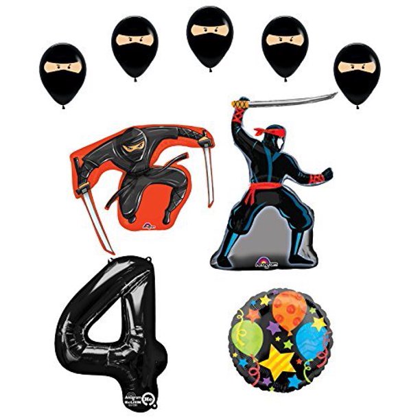 Ninja 4th Birthday Party Supplies and Balloon Decorations