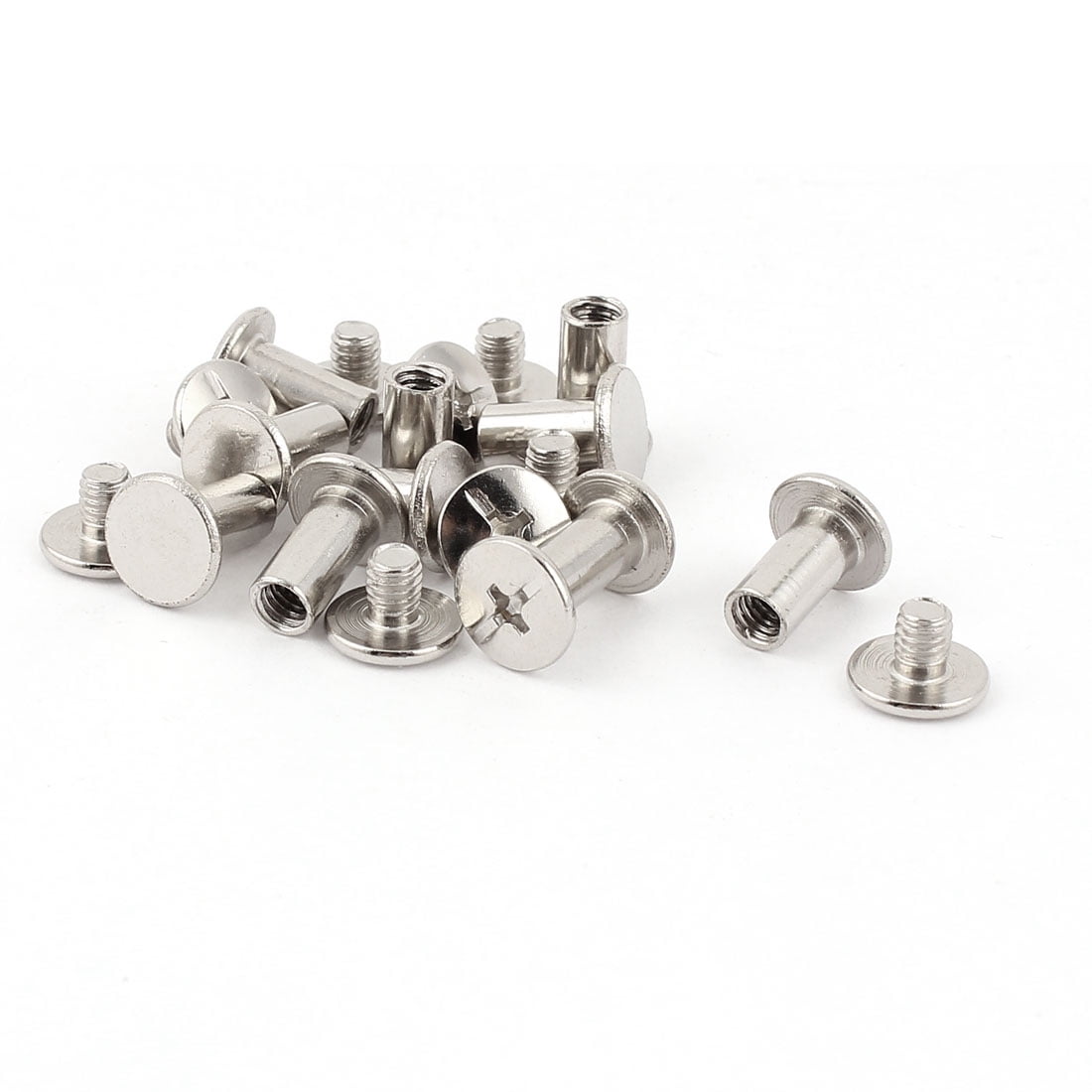 uxcell 5mmx18mm Binding Chicago Screw Posts Barrel Nuts Docking Rivets Silver Tone 20pcs 
