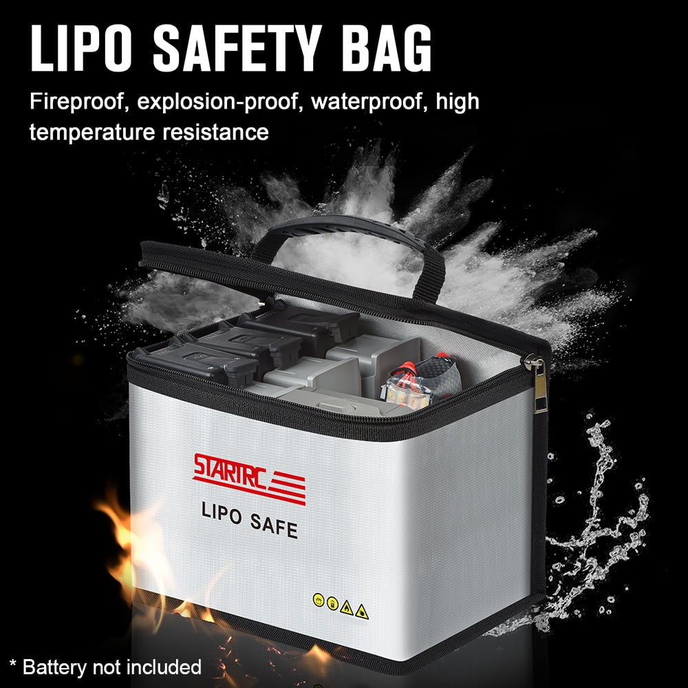2 Pack Lipo Battery Safe Bag Fireproof Explosion Proof Sack for Charge & Storage