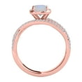 thumbnail image 4 of AoneJewelry 1.35 Carat Cushion Shape Opal & White Diamond Split Shank Ring In 14K Solid Rose Gold, 4 of 5