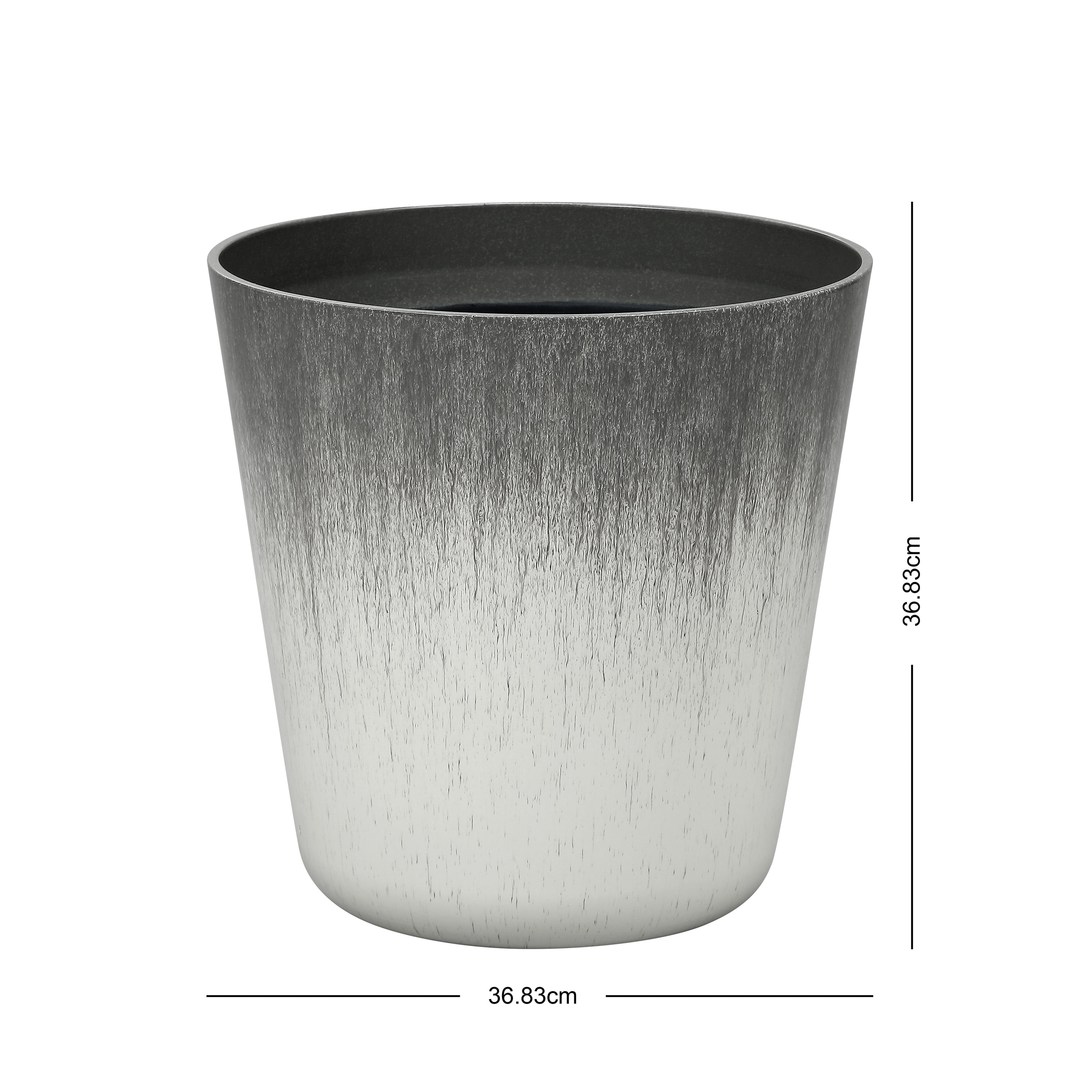 Better Homes and Gardens 14.5 Inch Round Taupe Dripping Plastic Planter