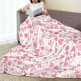 thumbnail image 6 of Honeii Cute Hand Drawn Hearts Print Fleece Blanket - Throw Blanket for Bed, Sofa, Couch, Camping, and Travel , Microplush Ultra Soft Warm Blanket-80"x60", 6 of 7