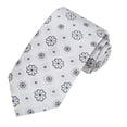 thumbnail image 6 of Jacob Alexander Men's Woven Floral Pattern Regular Neck Tie - Silver Black, 6 of 7