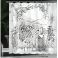 thumbnail image 4 of Ambesonne Italy Shower Curtain, Valley Winery House Art, 69"Wx75"L, Pale Grey Black, 4 of 5