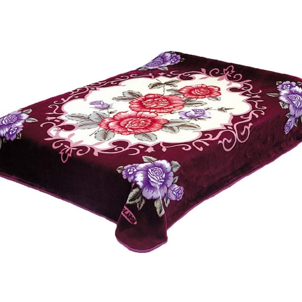 SOLARON KING ROSE BURGUNDY BLANKET
