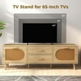 thumbnail image 6 of Costway Rattan TV Stand for 65-Inch TV 59" TV Console Cabinet Boho Entertainment Center, 6 of 12