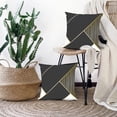 thumbnail image 5 of LALILO Throw Pillow Covers Geometric Black Cream Golden Gold White Cushion Cover 18" x 18", 2 Pack, 5 of 6