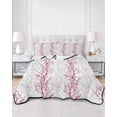 thumbnail image 3 of Red Grey Branch Twin XL Size Down Alternative Comforter, Lightweight Comforter Quilt Bedding Set with Pillow Shams Spring Summer Pastoral Botanical All Seasons Bed Comforter Duvet Insert 68"x98", 3 of 7