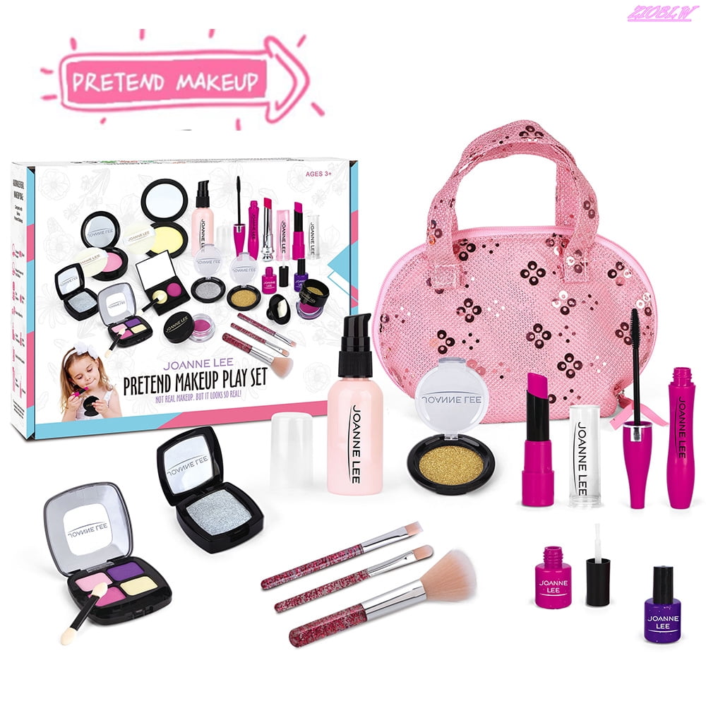 Pretend Play Makeup Toy with Adorable Makeup Bag for Girl Aged 3 4 5 6 7 8 Children Makeup Kit for Little Girls 26 Pcs Washable Real Makeup Set for Kids Kids Makeup Kit for Girls 
