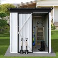 thumbnail image 4 of Sesslife Galvanized Steel Outdoor Storage Shed with 2 Pairs of Gloves, 5' x 3' x 5.8', Black, 4 of 6