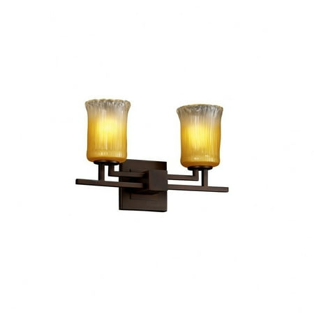

Justice Design GLA-8702-16-GLDC-NCKL-LED2-1400 Veneto Luce Aero - 2 Light Bath Bar with Cylinder/Rippled Rim Gold/Clear Rim Venetian Glass Brushed Nickel LED Polished Chrome Finish