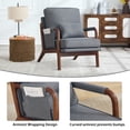 thumbnail image 6 of Ebello Mid-Century Modern Accent Chair, Upholstered Reading Armchair with Side Storage Pocket & Waist Cushion for Living Room Bedroom, Easy Assembly, Gray, Set of 2, 6 of 10