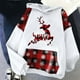 thumbnail image 5 of Sudaderas Con Capucha de Navidad Para Mujer, Estampado Gráfico A Cuadros, Moda Informal, Jersey de Manga Larga, Tops, Camisa, Blusa Odeerbi ODB203498, 5 of 5