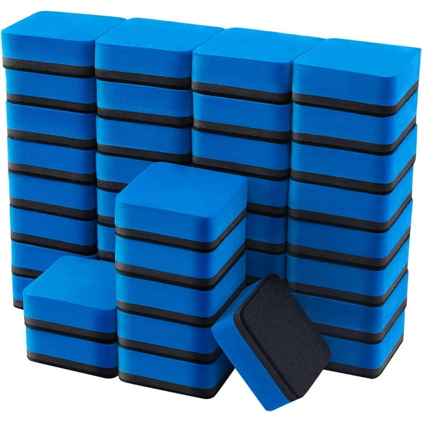 Borrador en seco, Eeoyu, paquete de 40 toallitas magnéticas de limpieza para pizarrón de borrado en seco para niños y aulas, suministros para profesores, hogar y oficina, azul Ormromra WMZL-2118