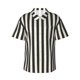 thumbnail image 1 of Balery Black And White Thick Stripes Camisas hawaianas de manga corta para hombre, camisas playeras de corte holgado, camisas de vacaciones con botones,Large, 1 of 7
