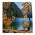 thumbnail image 3 of Ambesonne Fall Shower Curtain, Lake Forest Autumn Tree, 69"Wx75"L, Orange Green, 3 of 5