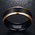thumbnail image 4 of Black Face Gold Side Tungsten Steel Ring Men's Ring Jewelry, 4 of 5