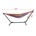 thumbnail image 5 of Hammock with Stand, Brazilian Style Hammock Bed with 8.6ft Heavy Duty Steel Stand and Carrying Bag, Portable Double Hammock for Patio Balcony Deck Indoor Outdoor, Max Load 330lbs, Easy Set Up, K2197, 5 of 9
