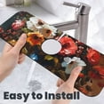 thumbnail image 6 of Sikiie Elegant Floral Vase Painting Splash Guard for Sink Faucet-1 PC Super Absorbent Fast Drying Mat Sink Gadgets-Splash Guard for Kitchen, Sink Mat, 6 of 7