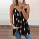 thumbnail image 2 of Moda mujer verano estampado cremallera sin mangas con cuello en V camisa chaleco Camis blusa Tops Fridja  qr596, 2 of 6