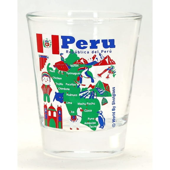 Peru Landmarks and Icons Collage Shot Glass
