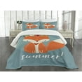 thumbnail image 3 of Ambesonne Hello Quilted Bedspread Set 3 Pcs, Greet the Summer Season, King Size, Multicolor, 3 of 5