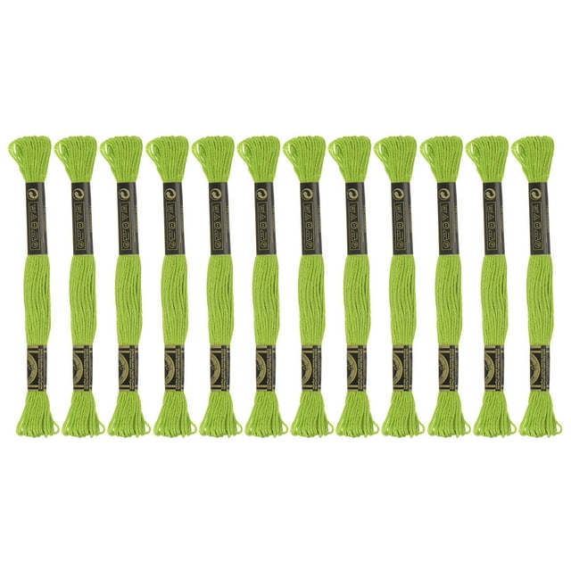 Unique Bargains Fil à Broder Vert Vif, 8 m - 12 Écheveaux